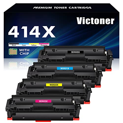 414X 414A Toner Cartridges High Yield 4 Pack (with Chip) Compatible Replacement for HP
