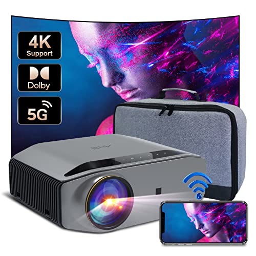 5G WiFi Home Theater Projector 4k Supported, Artlii Energon2 Outdoor Bluetooth Projector