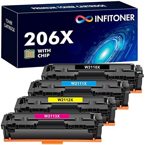 206A 206X Toner Cartridges 4 Pack High Yield Set